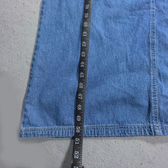 Vintage AMI Denim Jean Maxi‎ Dress Sleeveless Pockets Casualcore Grunge - Picture 4 of 8